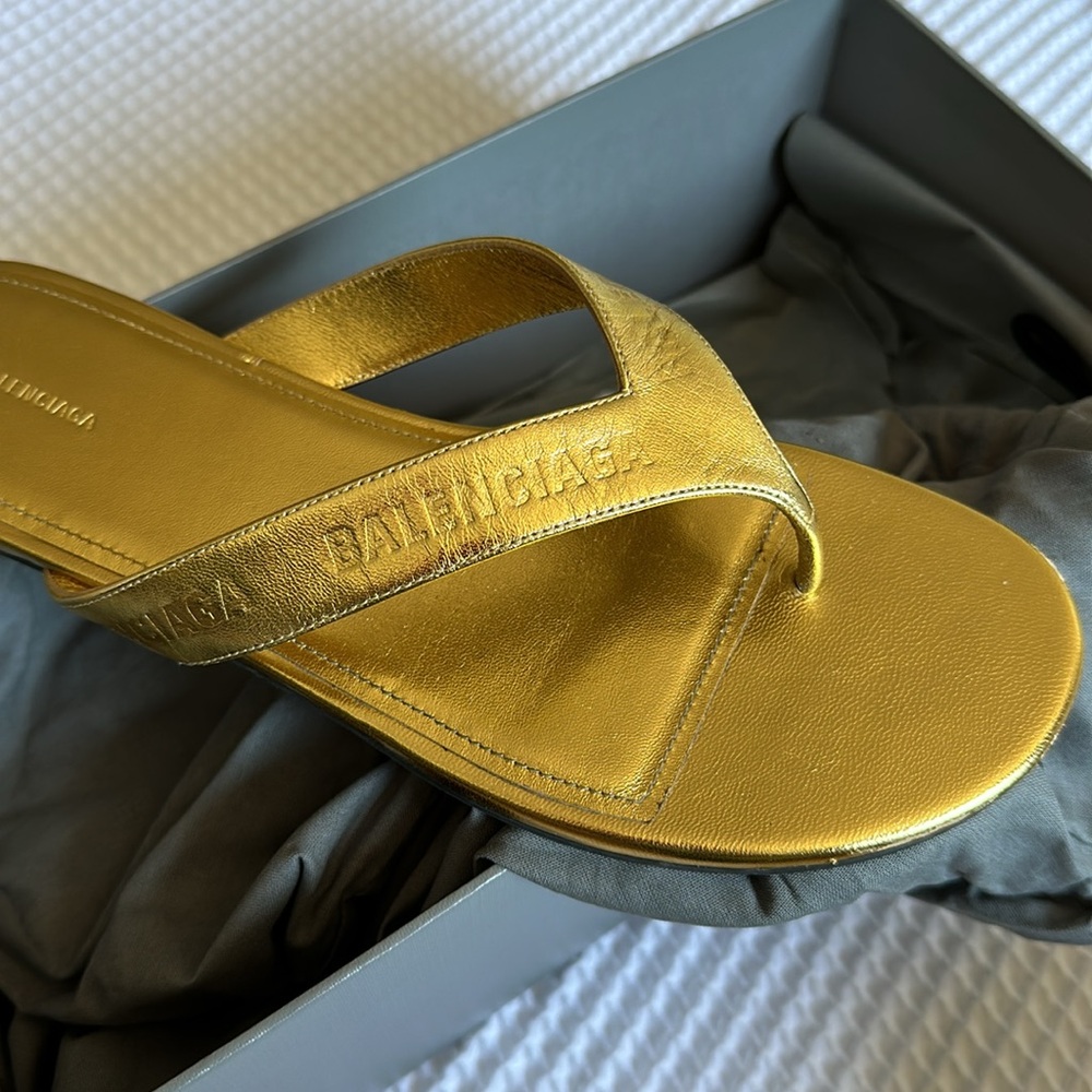 Balenciaga gold sandals